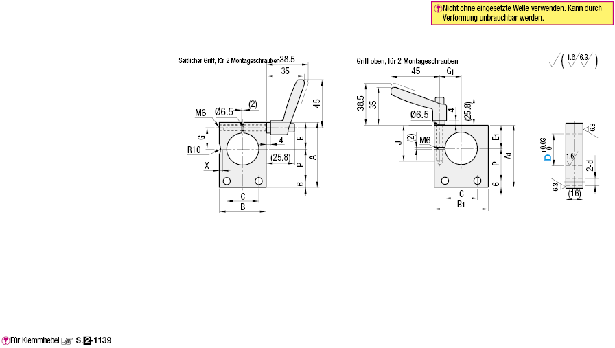 Anschlagplatten-Sets für Gewindetrieb/Ausführung zur Montage mit 2 Schrauben:Verwandte bildanzeige