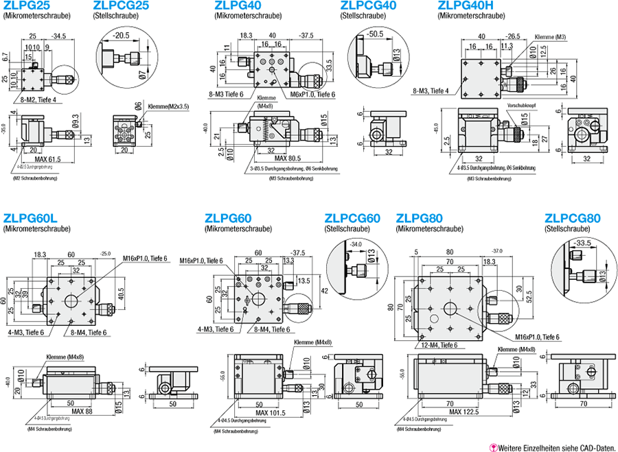 [Präzision] Z-Achse/Kreuzrollenführung/Tisch m horizontaler Oberfläche/Mikrometerschraube:Verwandte bildanzeige