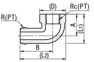 Rohrverbinder für Hochdruckleitungen/90 Grad Kniestück/Mit Bohrungsbearbeitungen:Verwandte bildanzeige