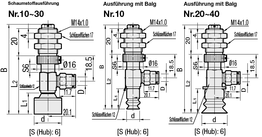 Vakuum-Fittings/Schaumstoff/Balg/Feder-Ausführung/L-Form:Verwandte bildanzeige