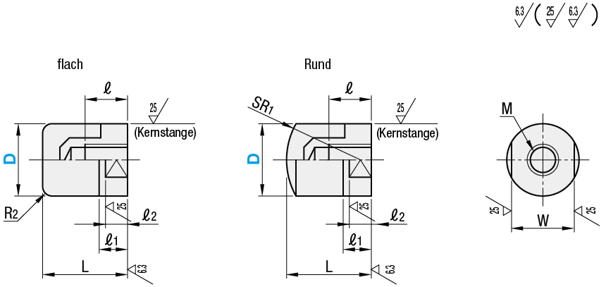 Schiebestücke/Kleiner Durchmesser/Polyurethan/Mit Gewinde:Verwandte bildanzeige