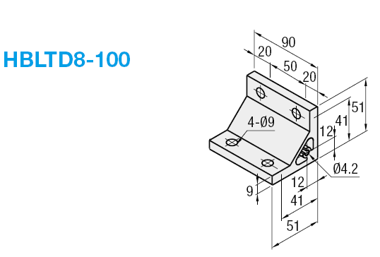 Serie 8-50/Starke Winkelverbinder für 2 Nut Profil/Profilbreite 100/4 Durchgangsbohrungen:Verwandte bildanzeige