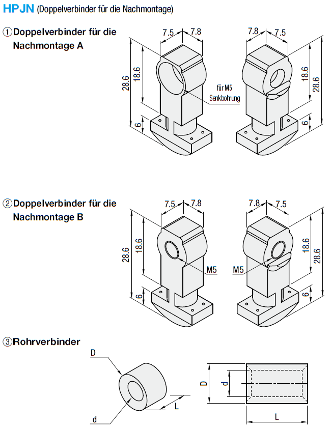 Blindverbinder zur nachträglichen Montage:Verwandte bildanzeige