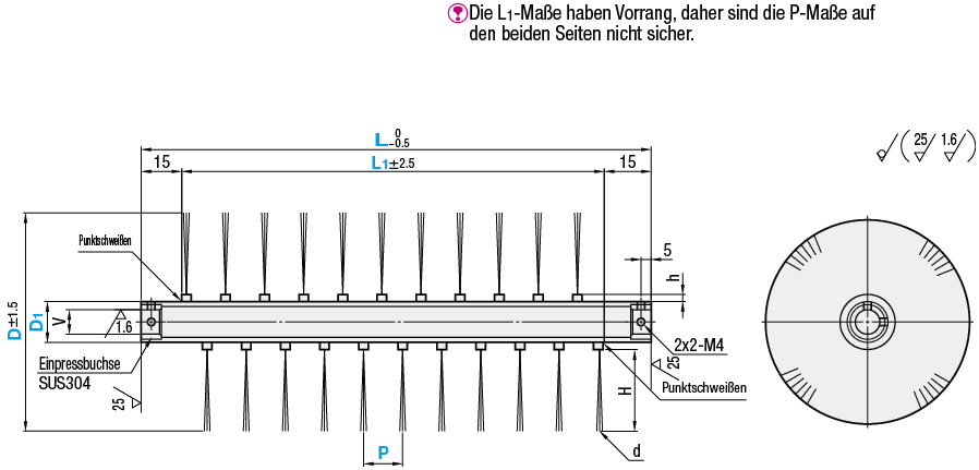 Rollbürste/Kanalrollbürste/Teildistanz konfigurierbar:Verwandte bildanzeige