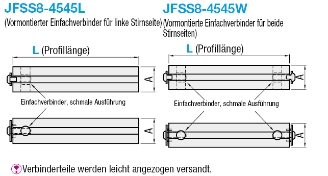 Serie 8-45/Profil mit integrierten Winkelverbindern:Verwandte bildanzeige