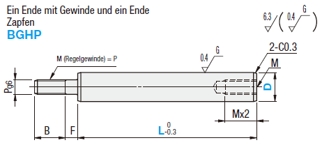 Wellen für Miniatur-Kugelkäfigführungen/Einseitig m Innengewinde/Einseitig m Außengewinde:Verwandte bildanzeige