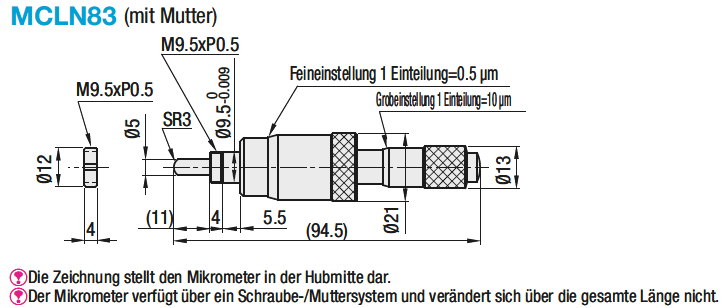 [Präzision] Mikrometerschraube mit Fein-/Regelgewinde (Hub ±6.5mm):Verwandte bildanzeige