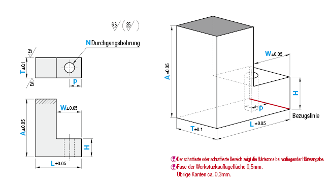 Ausrichtstücke (flach), Ausführung mit einer Bohrung:Verwandte bildanzeige