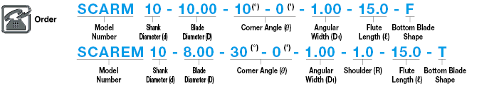 Carbide Straight Blade Corner Angle End Mill, 2-Flute, Rounded Shoulder Type:Related Image