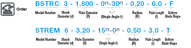 Carbide Straight Blade Tapered Radius End Mill, 2 Flute:Related Image