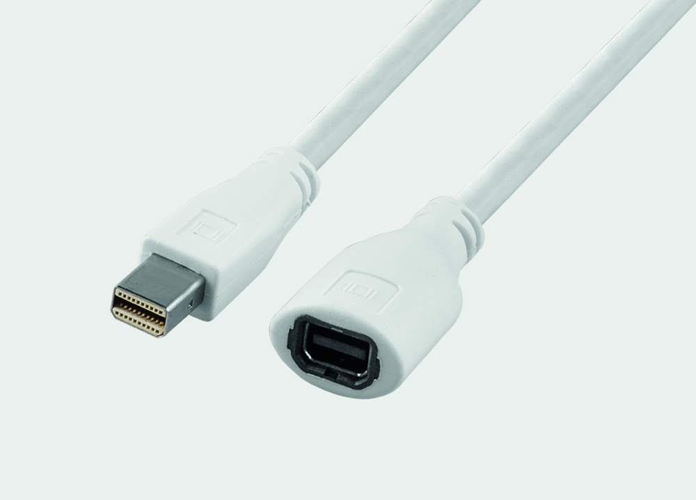 1,0M Mini DisplayPort Stecker / Buchse weiß