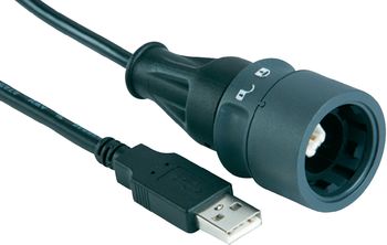 USB-Kabel beidseitig verriegelbar von BULGIN