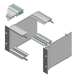 Interzoll, Adapterprofile, Alu naturfarben eloxiert, zur Erweiterung der Stecktiefe bei Verwendung von Steckverbindern nach DIN EN 60603-2 Bauformen F, G, U, V