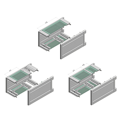 Interzoll, Abdeckbleche perforiert, Stahlblech verzinkt, Sichtfläche lichtgrau lackiert, Lochdurchmesser 2,5 mm