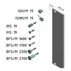 Interzoll Plus, Frontplatten, Montagematerial für Teilfrontplatten und Steckbaugruppen