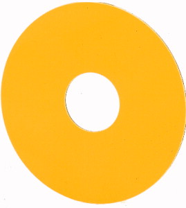 Schild, NOT-AUS, gelb, D = 90 mm, blanko SQT1