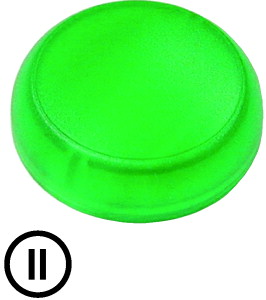 Linse, Leuchtmelder grün, flach, II