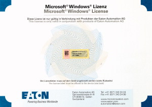License Windows CE5.0 for XV200, XVH300, XV(S)400