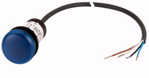 Leuchtmelder, flach, Kabel (schwarz) mit M8-Stecker, 4-polig, 0.2 m, Linse weiß, LED weiß, 24 V AC / DC