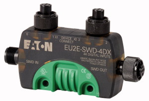 SWD T-Connector Ein- / Ausgabemodul IP69K, 24 V DC, vier Eingänge, zwei E / A-Buchsen M12