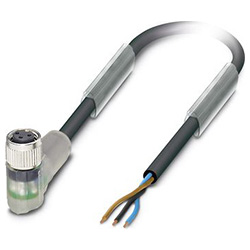 Sensor- / Aktor-Kabel SAC-3P, Buchse gewinkelt M12