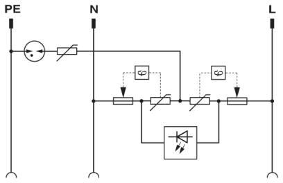 Überspannungsschutzgerät Typ 3, Anbaustecker, MNT