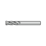 SAE3L-Steilspiral-Schaftfräser für Aluminium, lang, 3-schneidig, unbeschichtet