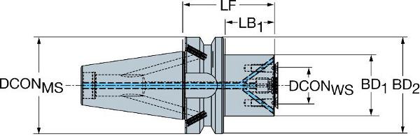 SANDVIK MAS-BT auf Dorn mit Treibschrauben Adapter