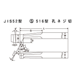 HSS-Bohrer Modell JIS52 Modell S516 Bohrung zum Gewindedrehen TTB52-3