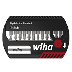 Wiha Bit Set FlipSelector Standard 25 mm Schlitz, Phillips, Pozidriv 13-tlg, 1/4" C6,3