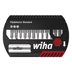 Wiha Bit Set FlipSelector Standard 25 mm Phillips, Pozidriv, TORX® 13-tlg, 1/4" C6,3 mit Gürtelclip