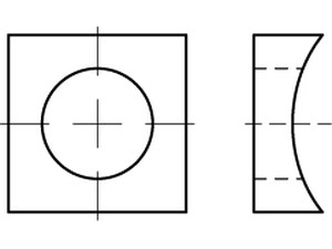 Vierkantscheiben / ART 88061 / rund profiliert / einsatzgehärtet / Gusseisen