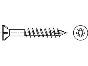 Spanplattenschrauben / Senkkopf / Kreuzschlitz / Material wählbar / 88190