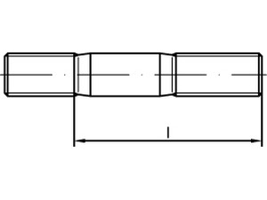 Stiftschrauben / 008355□□□, 008358□□□, 0083594□□□ / DIN 835 / Regelgewinde / rechtsgängig / 5.8, 8.8 / Stahl, Edelstahl