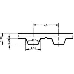 Zahnriemen / ISO 17396 / T2.5 / PUR / Zugstrang Stahl