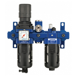 ALTO 3 - Doppelblock - Filter-Manometer, Regler und Öler mit Befestigung und Zwischenstück