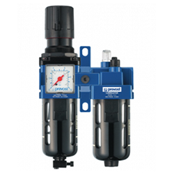 ALTO 2 - Doppelblock - Filterregler mit Manometer, Öler und Wandbefestigungsset