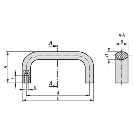 Handgriffe / Edelstahl / oval / U-Form / Innengewinde (06920)