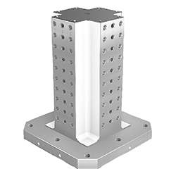 Aufspannturm 4-seitig / mit rasterbohrungen / form B / GJL300 (01854)