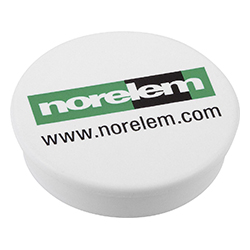 Magnet haftmagnet / hartferrit / weiss / mit Norelem-logo (09119)