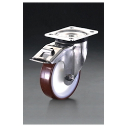 Geräterollen mit Bremse (Lenkrollen) / Raddurchmesser × Breite: 150 × 45 mm / Edelstahl