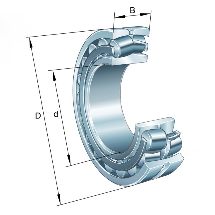 Pendelrollenlager 223..-E1-T41D, symmetrisch mit Käfigführungsring, Zylindrisch Bohrung, für Schwingmaschinen, Bohrung Durotect CK beschichtet