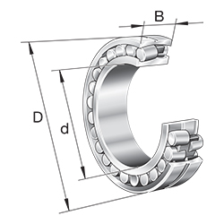 Pendelrollenlager 223..-BEA-XL-MA1-T41A, symmetrisch 2 Außenborde mit Bordscheibe, Zylindrisch Bohrung, für Schwingmaschinen