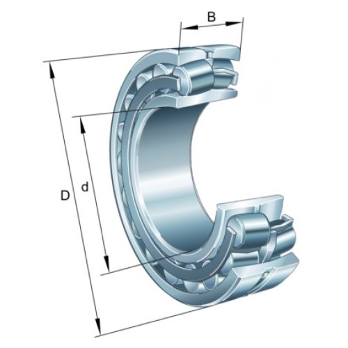 Pendelrollenlager 241..-BE-XL-K30-H40, symmetrisch mit Bordscheibe, mit kegeliger Bohrung, ohne Schmierbohrungen und Schmiernut