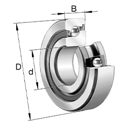 Axial-Schrägkugellager 7603..-2RS, einseitig wirkend, mit Druckwinkel α = 60°, eingeengte Toleranzen, beidseitig Lippendichtung