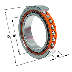 Hochgeschwindigkeits-Spindellager HCM719..-E-T-P4S-XL, angestellt, paar- oder satzweise, Druckwinkel α = 25°, eingeengte Toleranzen