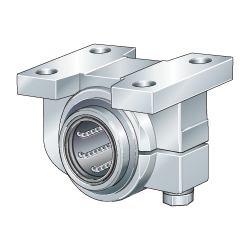 Linearkugellager-Einheiten / KGBAS□□-PP-AS / T-Form, geschlitzt / abgedichtet / befettet, nachschmierbar / einstellbar / Rostschutz möglich
