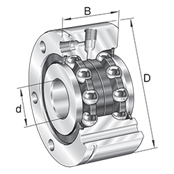 Axial-Schrägkugellager ZKLF..-2Z, zweiseitig wirkend, anschraubbar