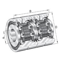 Axial-Schrägkugellager ZKLN..-2RS-2AP-XL, gepaart, zweiseitig wirkend, beidseitig Lippendichtung