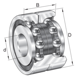 Axial-Schrägkugellager ZKLN..-2RS, zweiseitig wirkend